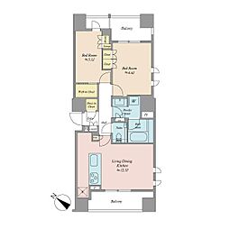 アトラス恵比寿景丘 2LDKの間取図画像