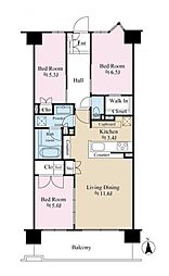 アクアブリーズ川崎 3LDKの間取図画像