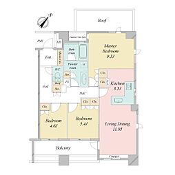 ピアース東京インプレイス 3LDKの間取図画像