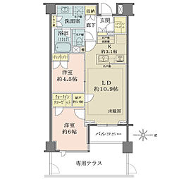 ブランズ神楽坂 2LDKの間取図画像