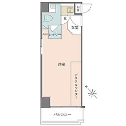 陽輪台西新宿 ワンルームの間取図画像