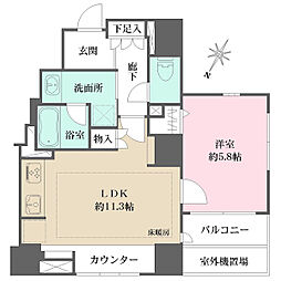 トーキョー・オーディアム日本橋浜町 1LDKの間取図画像