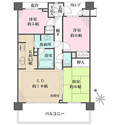 藤和シティホームズ武蔵浦和 3LDKの間取り