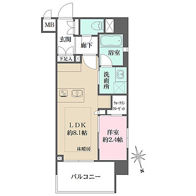 間取り グラサージュ横濱桜木町フィオーレシエル 6階/-