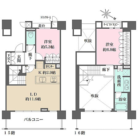 2LDK 間取り