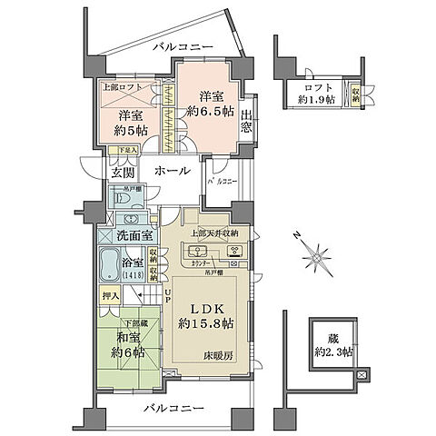 間取り アトラスシアンズ東戸塚 7階/-