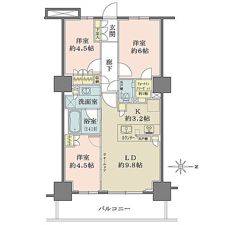 3LDK 間取り