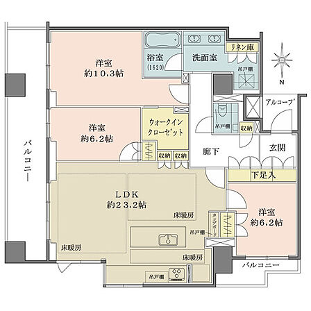 3LDK 間取り