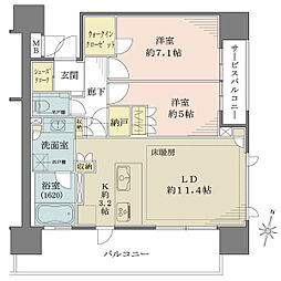 ローレルアイ泉 2LDKの間取図画像