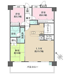 グランディアソラーレ博多の杜 3LDKの間取図画像