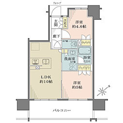 ザ・レジデンス寺田町駅前 2LDKの間取図画像