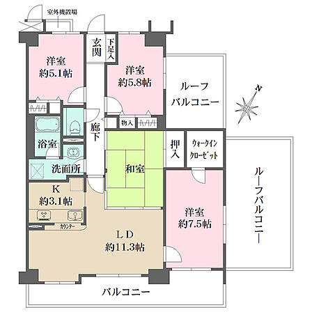 4LDK 間取り