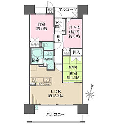 ブリリア六甲アイランドブランズリビオ 2SLDKの間取図画像