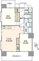 グリーンパーク第15綾瀬 2LDKの間取図画像