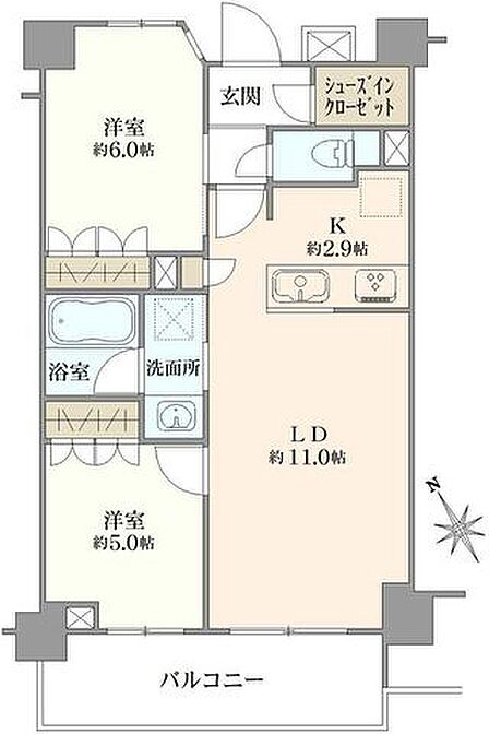 2LDK 間取り