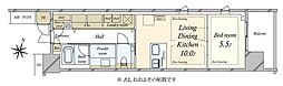 プラウド神田 1LDKの間取図画像