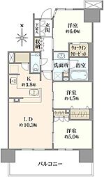 グローリオ東京住吉 3LDKの間取図画像
