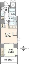 セントラルレジデンス九段下シティタワー 1DKの間取図画像