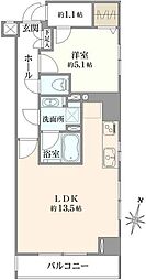 日本橋室町デュープレックスポーション 1LDKの間取図画像