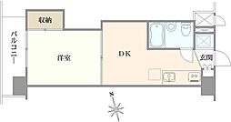 ドミール蒲田 1DKの間取図画像