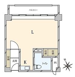 神宮前コーポラス ワンルームの間取図画像