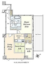 プレミスト南青山 2LDKの間取図画像