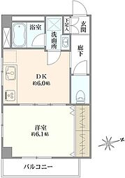 パレス桜台 1DKの間取図画像