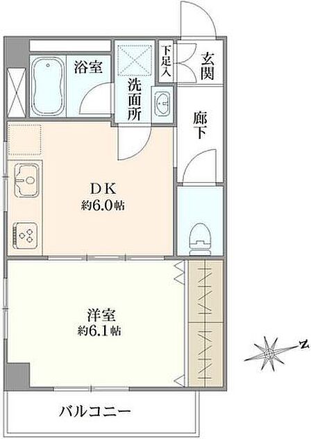 1DK 間取り