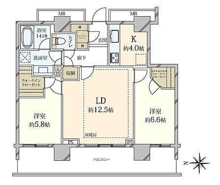 2LDK 間取り