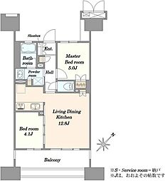晴海テラス 2LDKの間取図画像