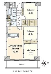 イーストヒル町屋 3LDKの間取図画像