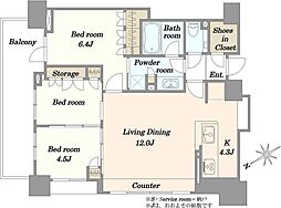 クレヴィア巣鴨 3LDKの間取図画像