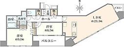 勝どきザ・タワー 2LDKの間取図画像