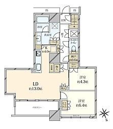 勝どきザ・タワー 2LDKの間取図画像