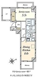 ライオンズプラザ東麻布 ワンルームの間取図画像