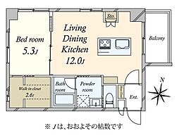 パシフィック麻布マンション 1LDKの間取図画像