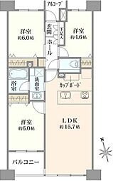 イトーピア麻布 3LDKの間取図画像