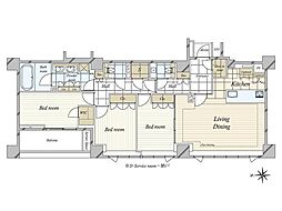ジオ御苑内藤町 3LDKの間取図画像