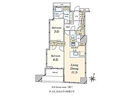 ブリリア二番町 2LDKの間取図画像