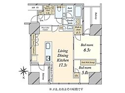三田ガーデンヒルズサウスヒル 2LDKの間取図画像