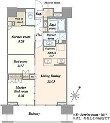 クレヴィア新宿若松町 2SLDKの間取図画像