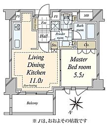 ピアース中目黒ローレルアイ 1LDKの間取図画像
