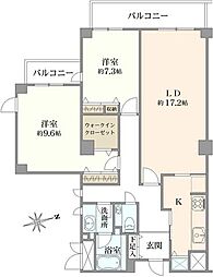 三田清風ガーデン 2LDKの間取図画像