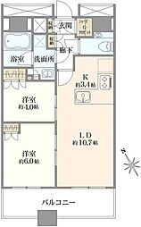 勝どきザ・タワー 2LDKの間取図画像