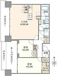 品川イーストシティタワー 2LDKの間取図画像