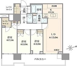 HARUMI FLAG SEA VILLAGEA棟 3LDKの間取図画像