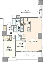 クレヴィア住吉扇橋 2LDKの間取図画像