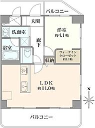 ライオンズマンション門前仲町第6 1LDKの間取図画像
