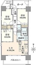プレシス木場公園シーズンプレイス 3LDKの間取図画像