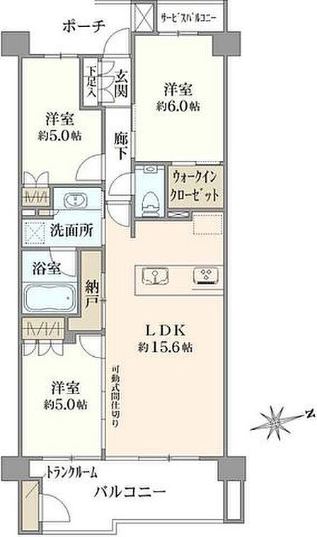 3LDK 間取り